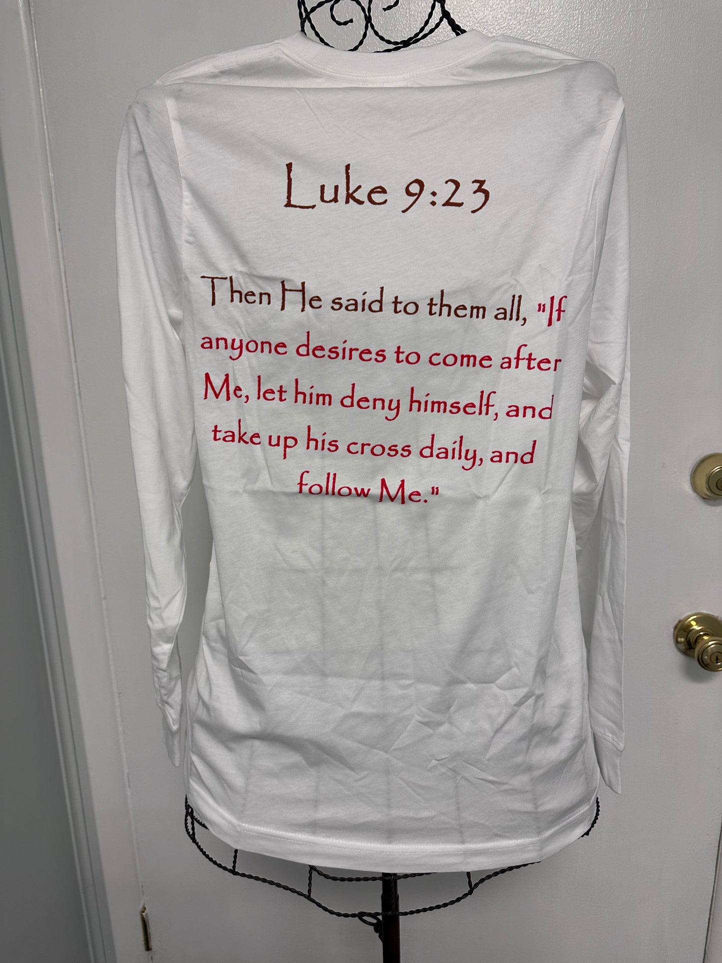 Carrying My Cross Pocket Logo Long sleeve T-shirt (White)